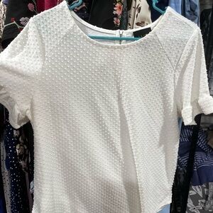 W5 White Textured Blouse